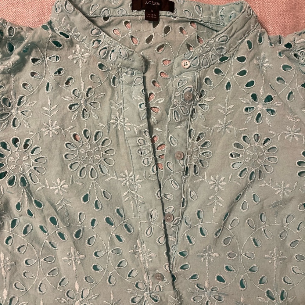 Perfect Condition Jcrew Eyelet Blouse Size Small - image 2
